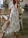 Robe bohème d'été fluide, blanc ou bleu, du S au 2XL, blanc