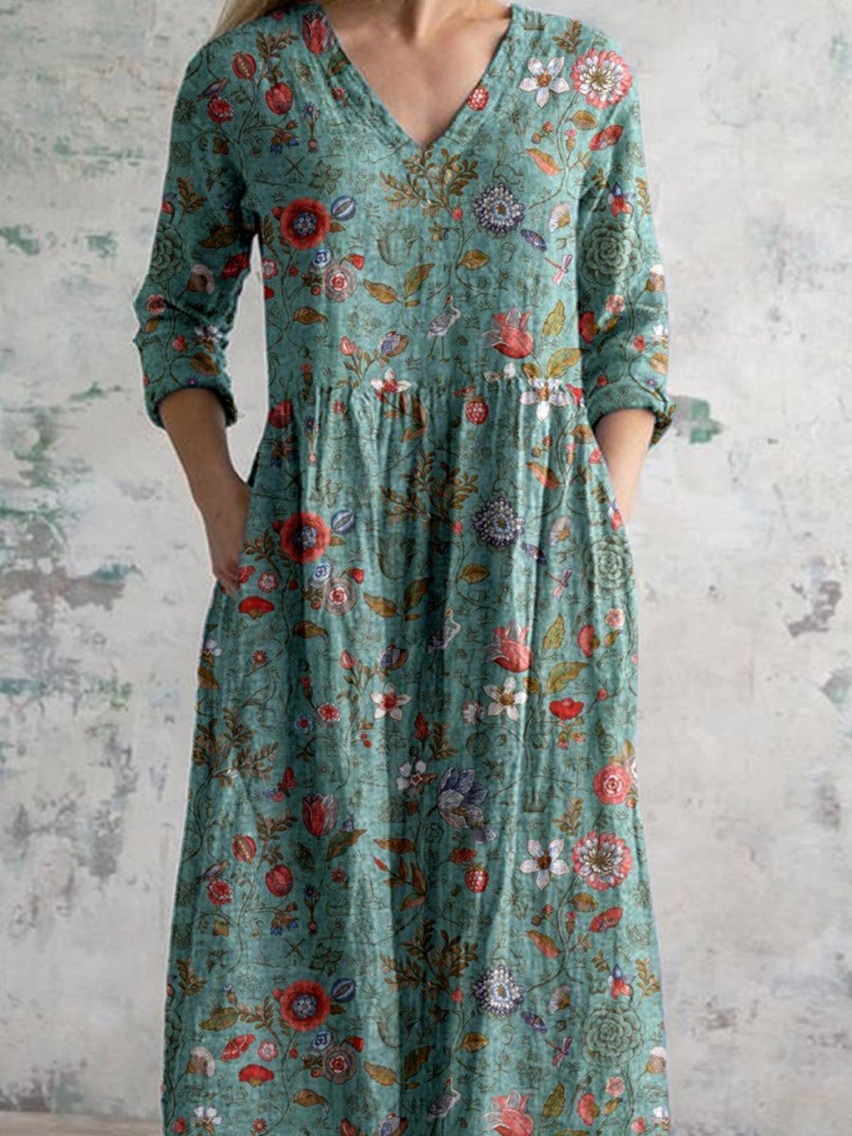 Robe d'été légère femme, verte, du S au 3XL