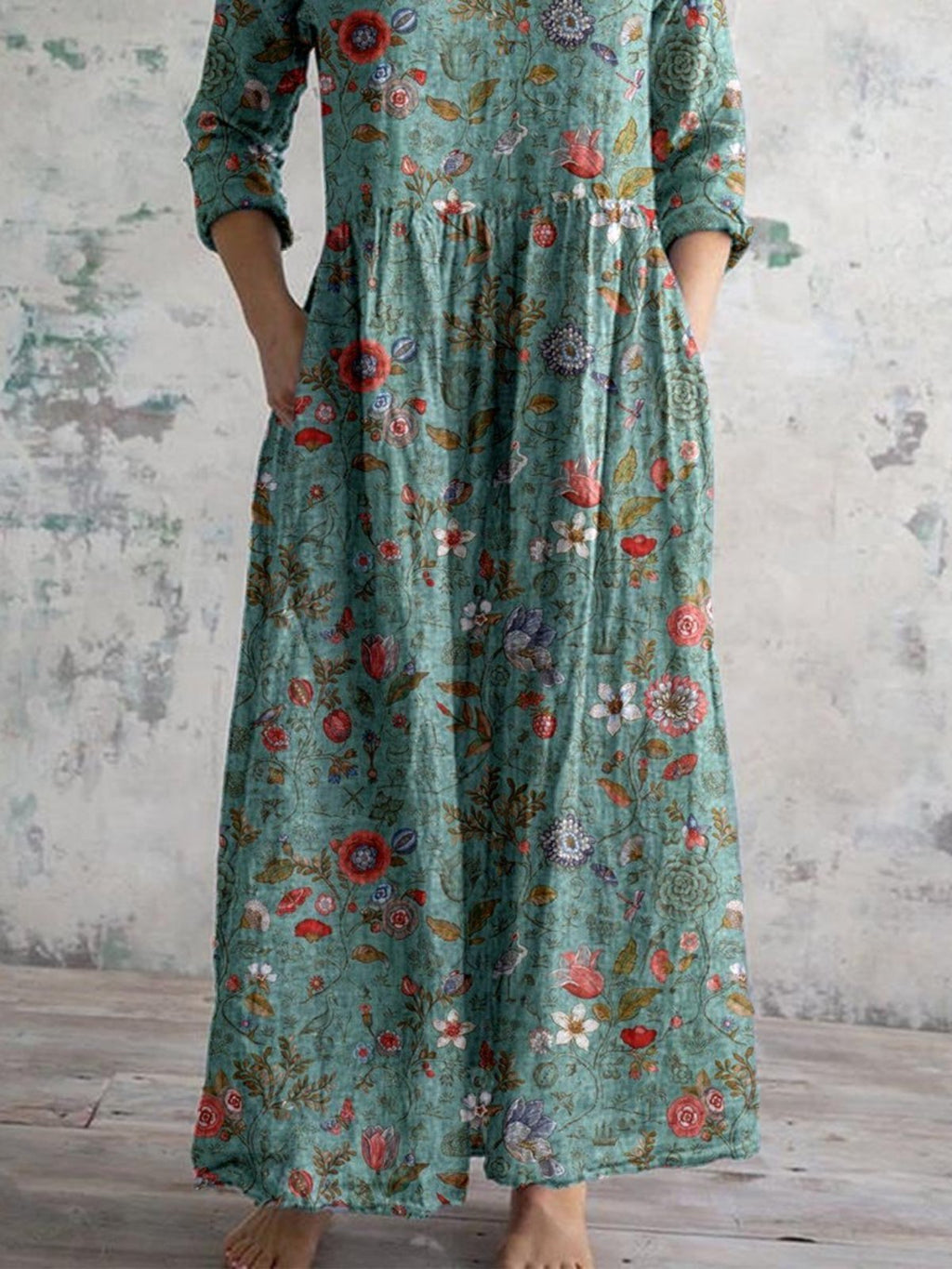 Robe d'été légère femme, verte, du S au 3XL