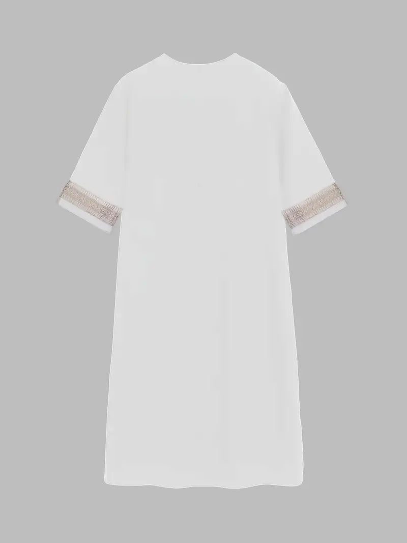 Robe d'été fluide à détails en crochet, quatre coloris, du S au 3XL