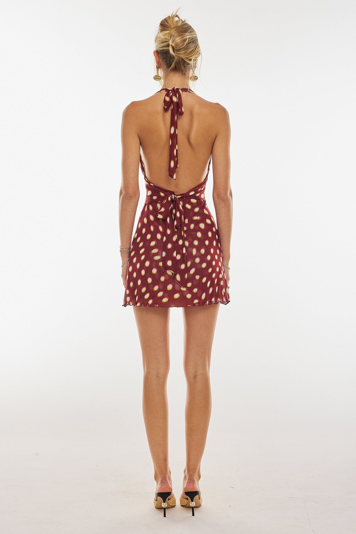 Robe courte rouge dos nu, coupe cintrée, du XS au XL