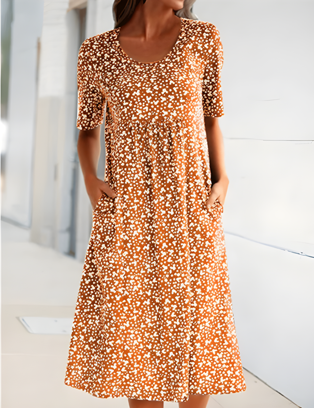 Robe d'été légère femme, huit coloris, du XS au 3XL, orange
