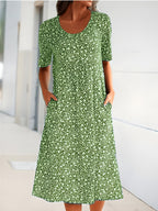 Robe d'été légère femme, huit coloris, du XS au 3XL, vert