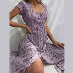 Robe d'été fleurie femme, cinq coloris, du S au 4XL, lavande