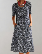 Robe d'été col V femme, coupe fluide, huit coloris, noir