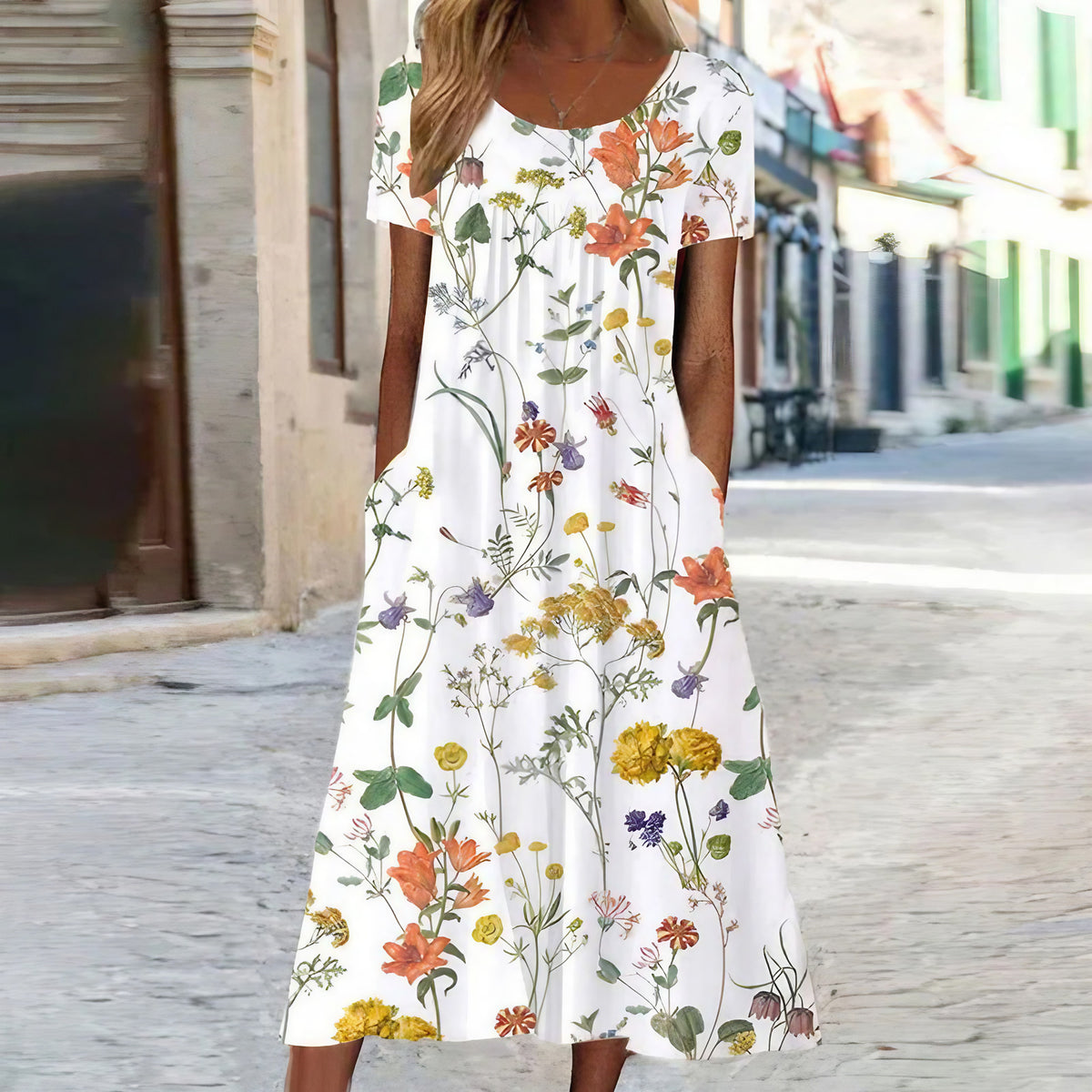 Robe d'été fluide en tissu léger, cinq coloris, du S au 3XL