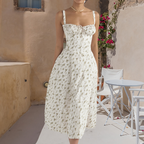 Robe d'été femme cintrée et fluide, unie ou fleurie, du S au 2XL, fleurs vertes