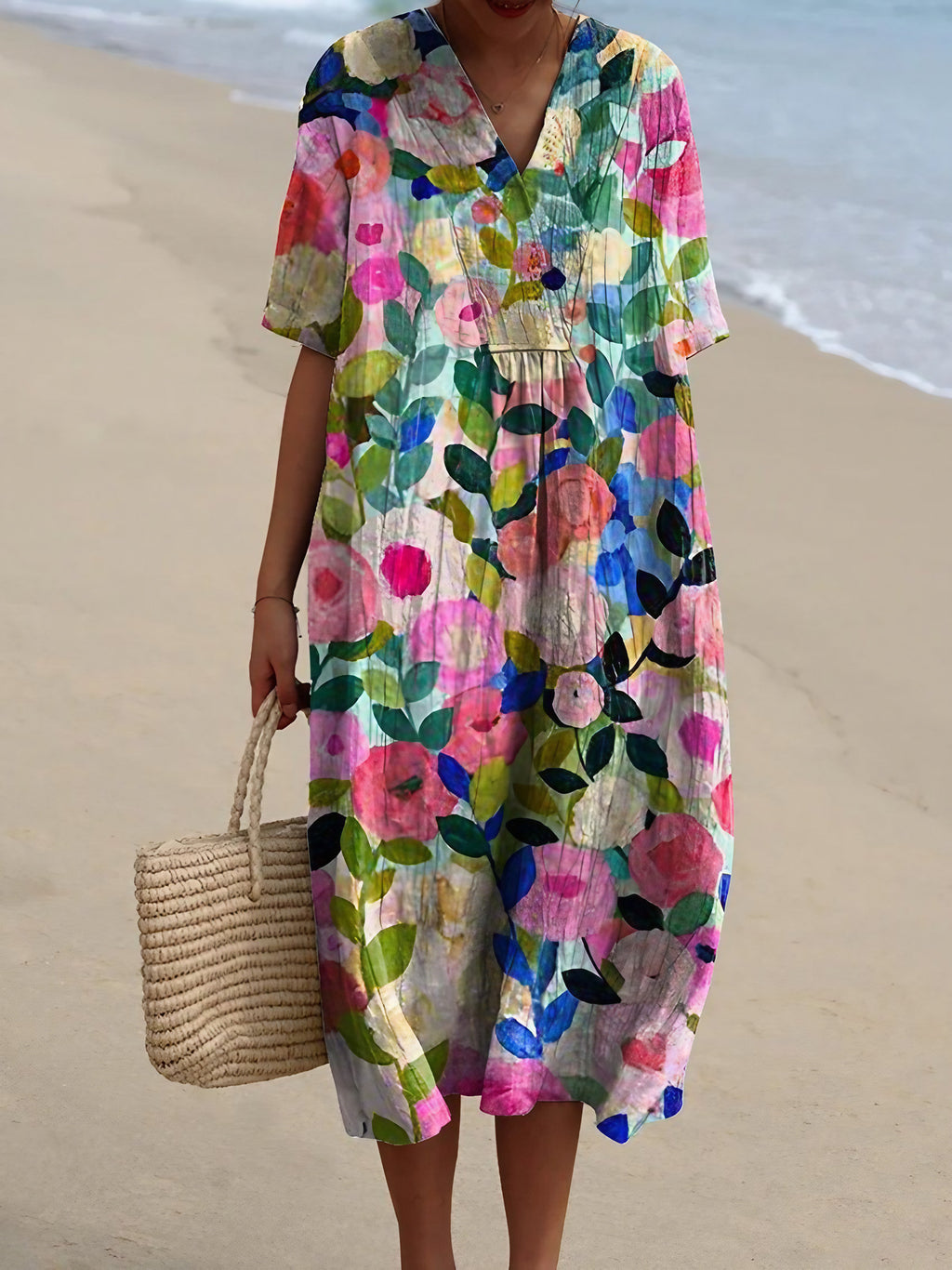 Robe d'été à imprimé floral, onze motifs, du S au 5XL