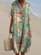 Robe d'été à imprimé floral, onze motifs, du S au 5XL