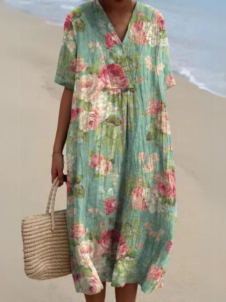 Robe d'été à imprimé floral, onze motifs, du S au 5XL