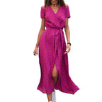 Robe d'été mi-longue femme, quatre coloris, du S au 2XL