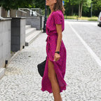 Robe d'été mi-longue femme, quatre coloris, du S au 2XL