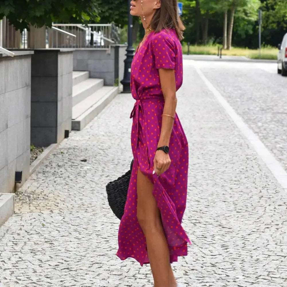 Robe d'été mi-longue femme, quatre coloris, du S au 2XL