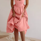Robe midi d'été sans manches, jupe évasée, du XS au XL