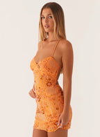 Robe à sequins brodés dos nu, coupe ajustée, du S au 2XL