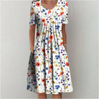 Robe longue femme, unie, à fleurs, à pois ou bicolore, du S au 3XL, blanc et rouge