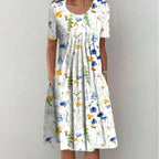 Robe longue femme, unie, à fleurs, à pois ou bicolore, du S au 3XL, blanc et jaune