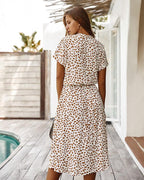 Robe femme à imprimé léopard, taille marquée, cinq coloris