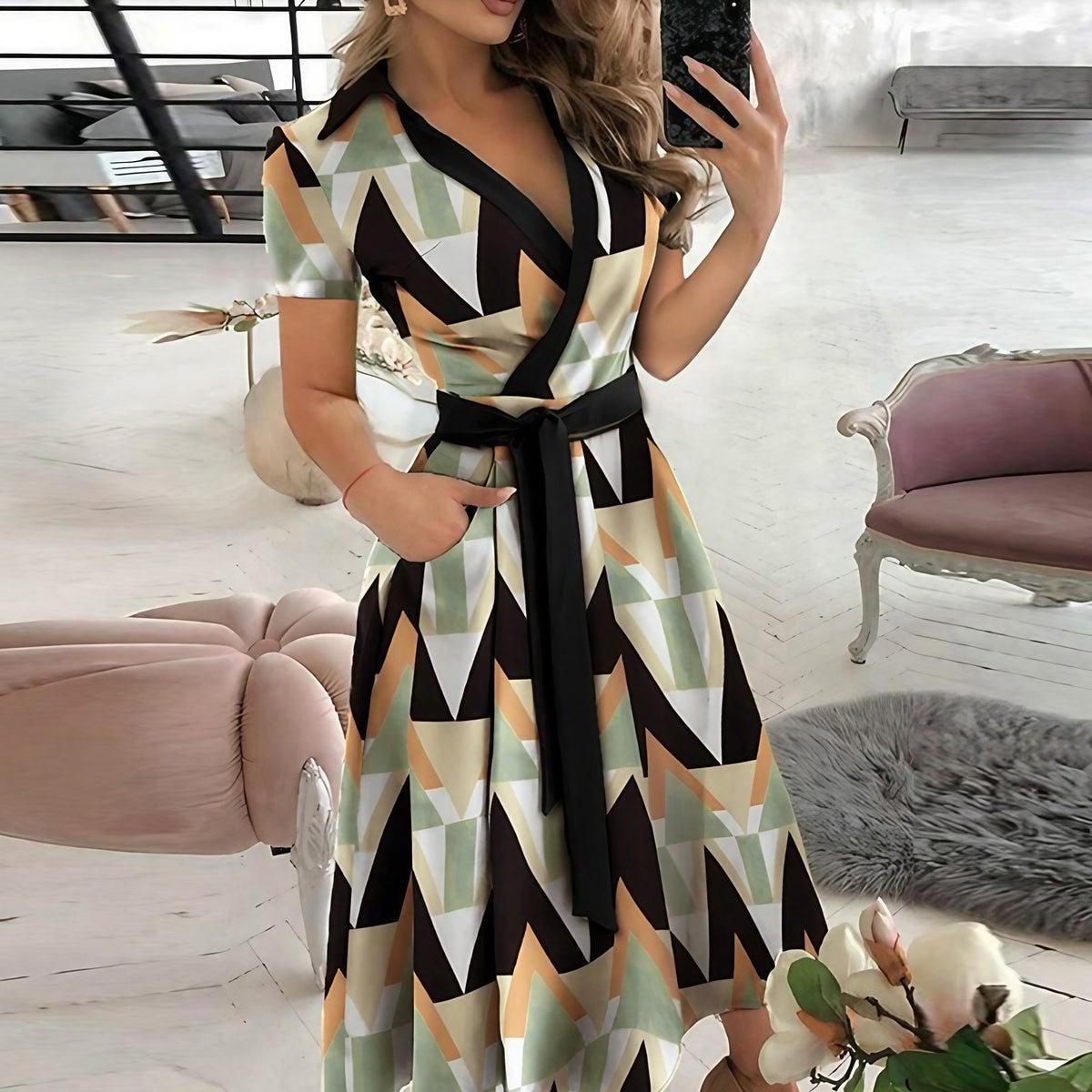 Robe longue femme à taille cintrée, treize coloris, blanc et noir