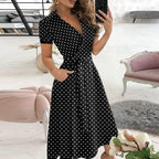 Robe longue femme à taille cintrée, treize coloris