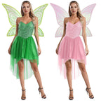 Déguisement de fée femme, robe avec ailes de papillon amovibles