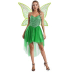 Déguisement de fée femme, robe avec ailes de papillon amovibles