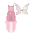 Déguisement de fée femme, robe avec ailes de papillon amovibles