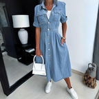Robe en jean cintrée femme pour l'été, du S au 3XL