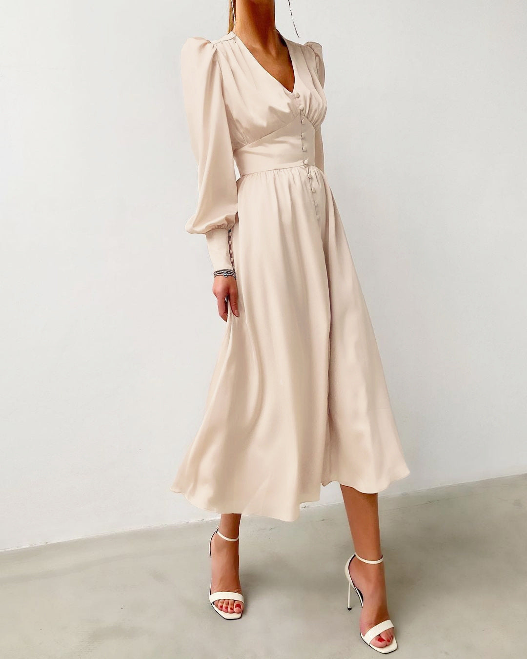 Robe en satin femme, sept coloris, du XS au XL