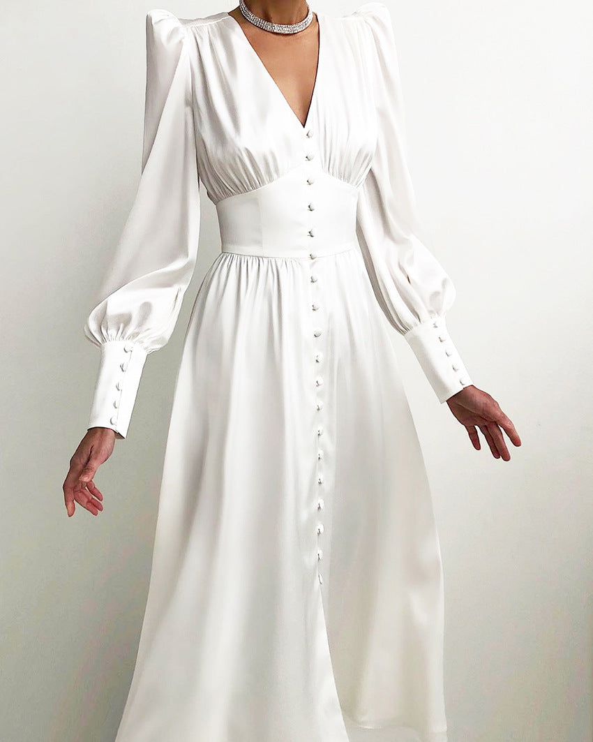 Robe en satin femme, sept coloris, du XS au XL