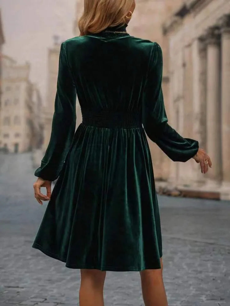 Robe en velours sans manches, longueur genou, trois coloris