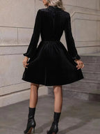 Robe en velours sans manches, longueur genou, trois coloris