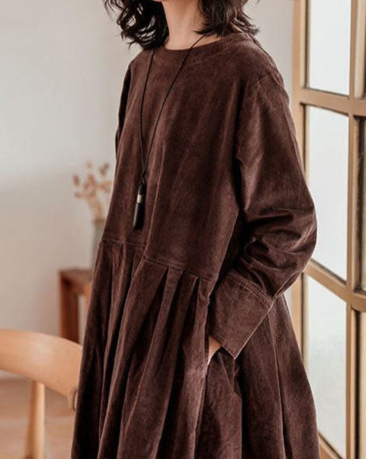 Robe classique femme, bleu ou marron, du S au XL