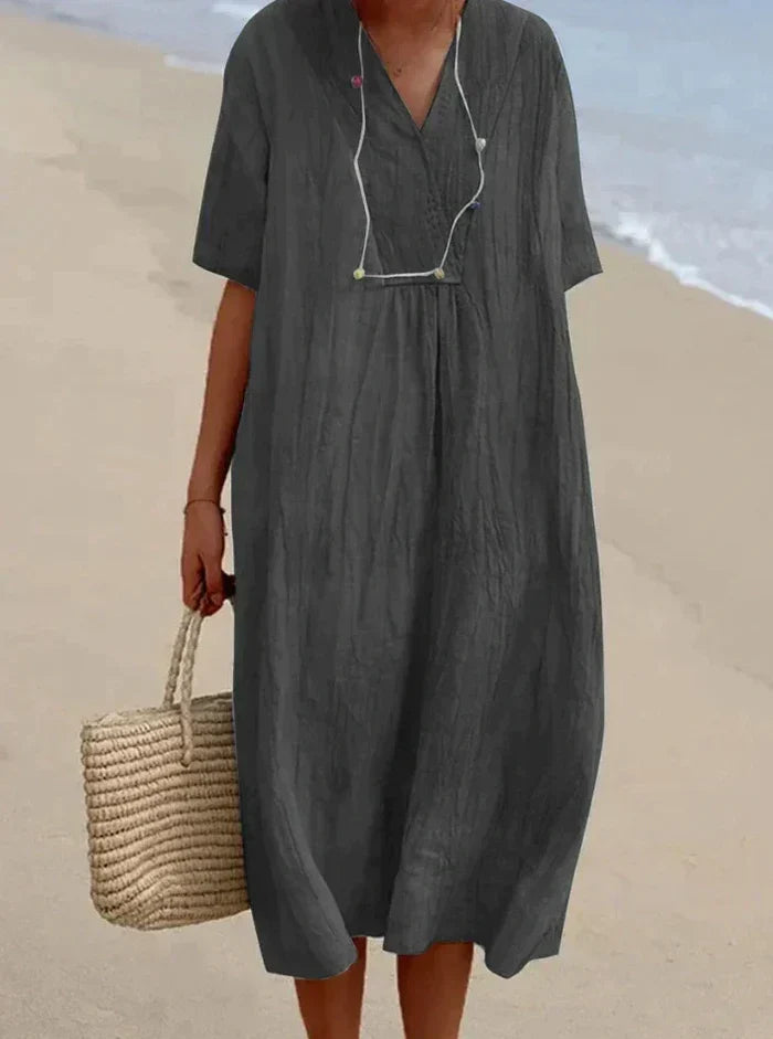 Robe longue d'été ample et fluide, six coloris, noir
