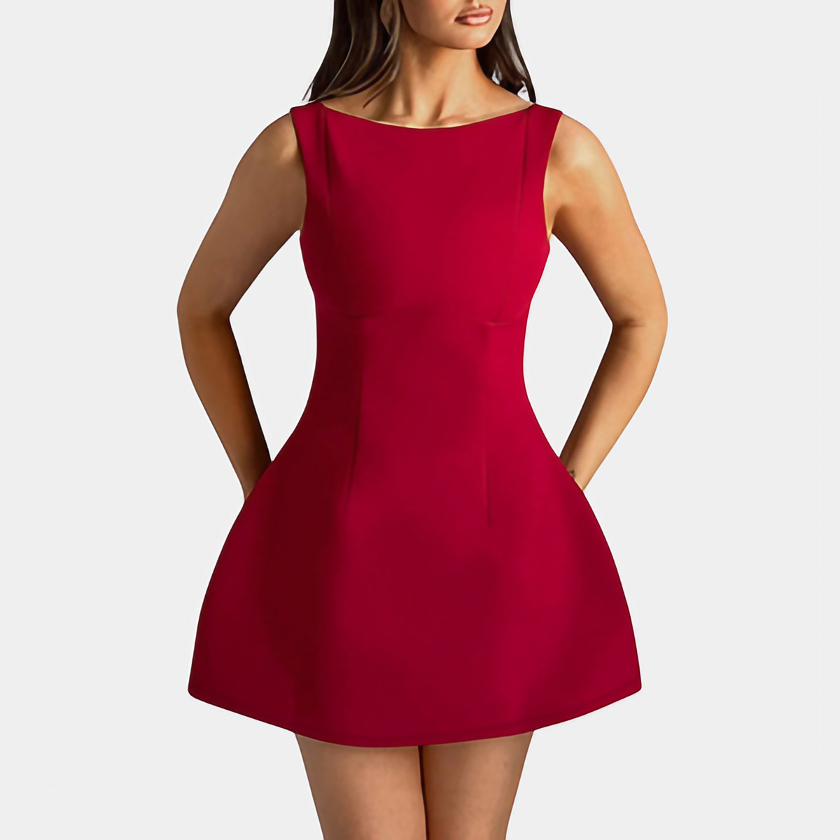 Robe d'été femme en noir, rouge ou blanc, du XS au XL, rouge
