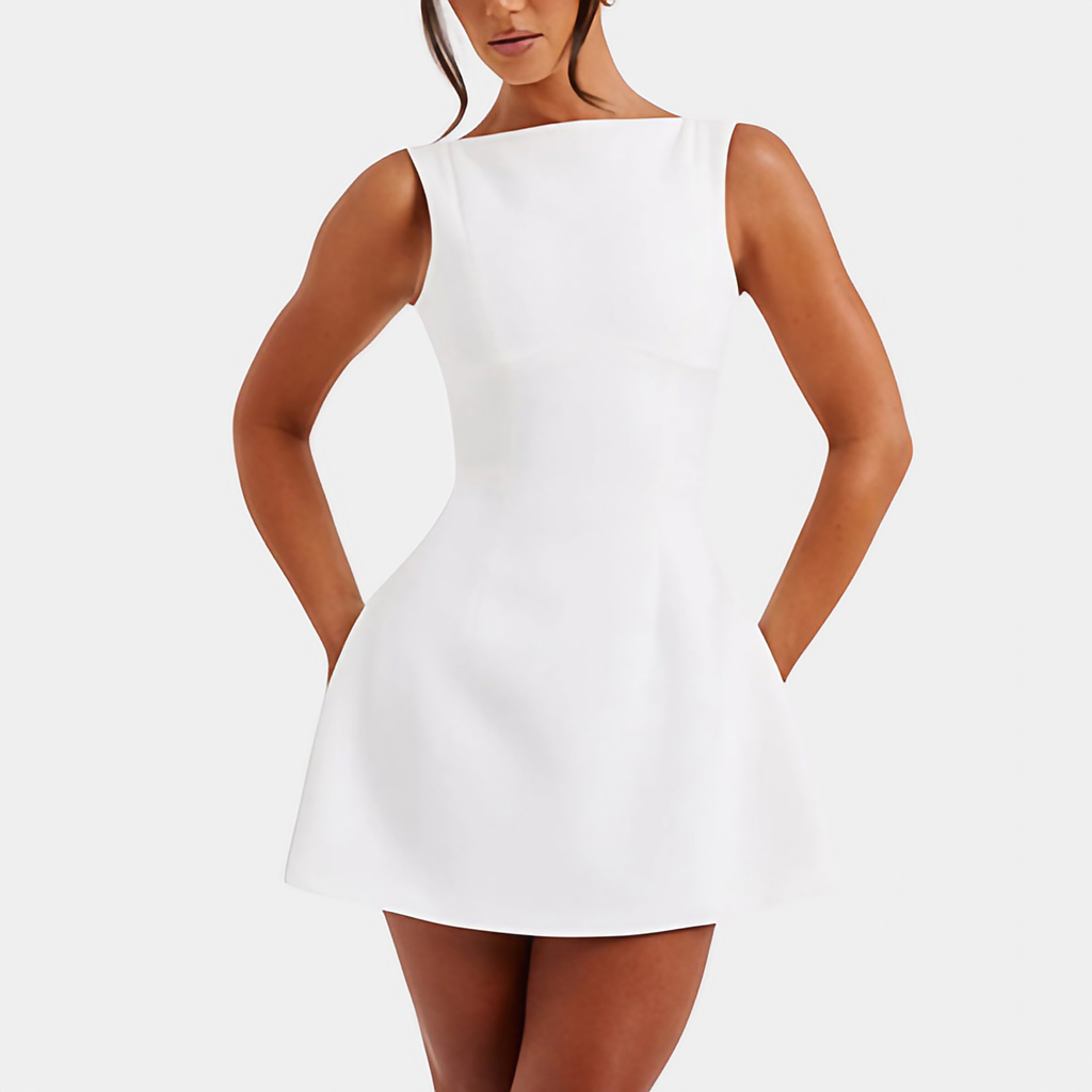 Robe d'été femme en noir, rouge ou blanc, du XS au XL, blanc