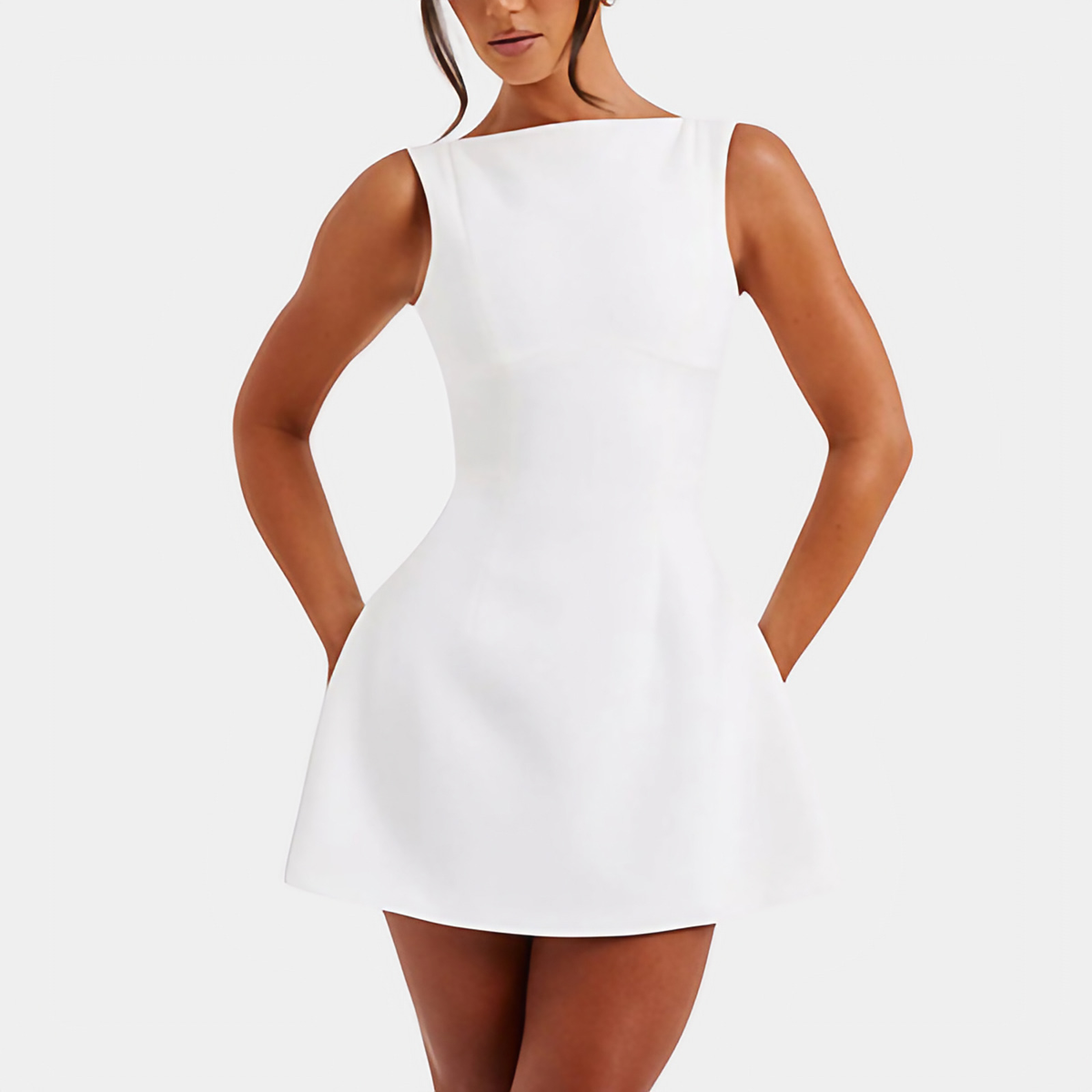Robe d'été femme en noir, rouge ou blanc, du XS au XL, blanc