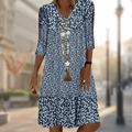 Robe fluide femme à manches longues, quatre coloris, XS au 3XL, bleu