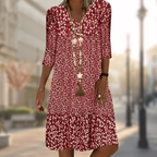 Robe fluide femme à manches longues, quatre coloris, XS au 3XL, rouge