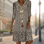 Robe fluide femme à manches longues, quatre coloris, XS au 3XL, marron