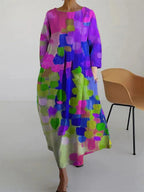 Robe fleurie évasée femme pour l'été, quatre coloris, violet