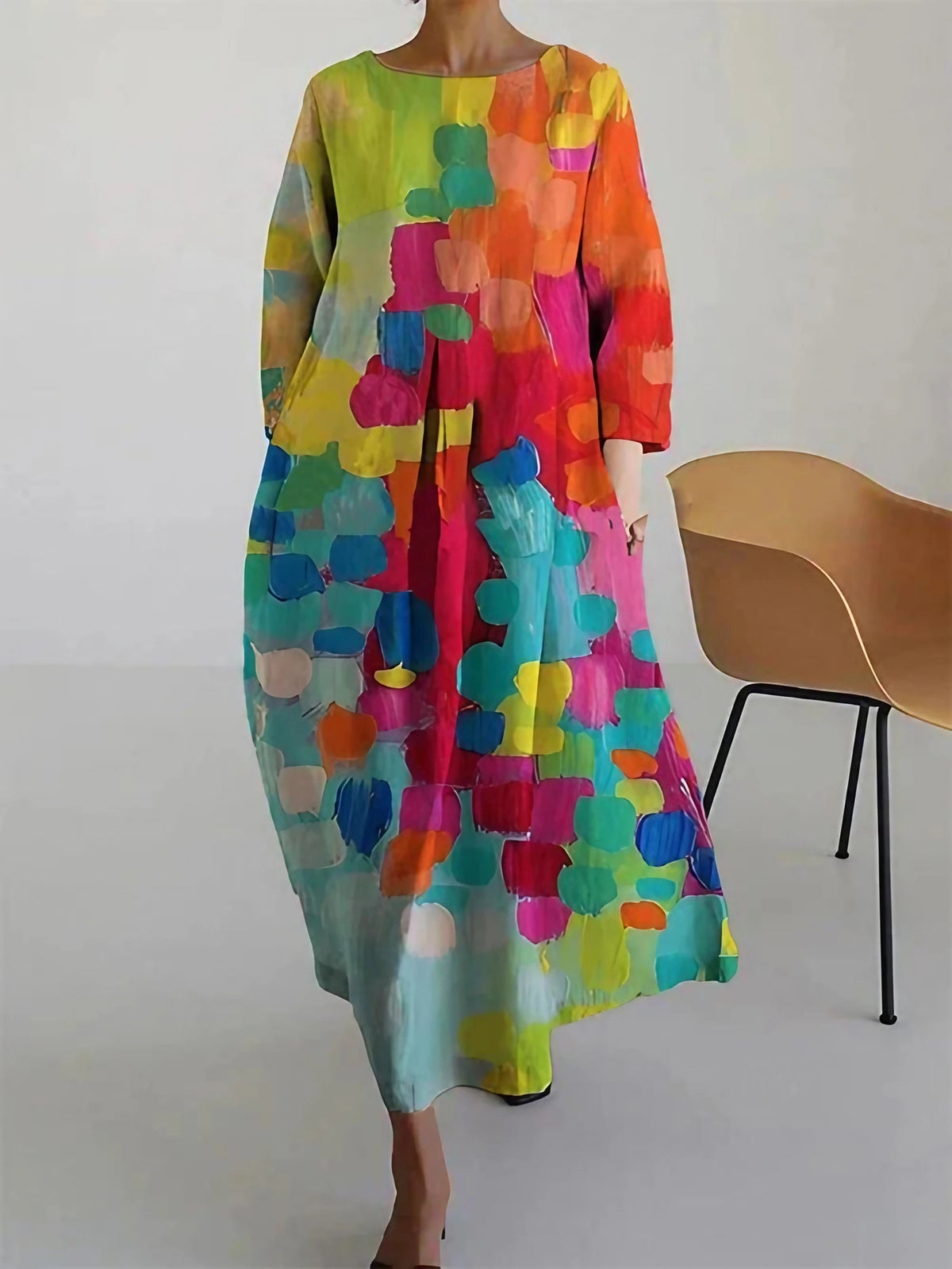 Robe fleurie évasée femme pour l'été, quatre coloris, rouge