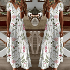 Robe fleurie blanche femme, coupe fluide, du S au 2XL