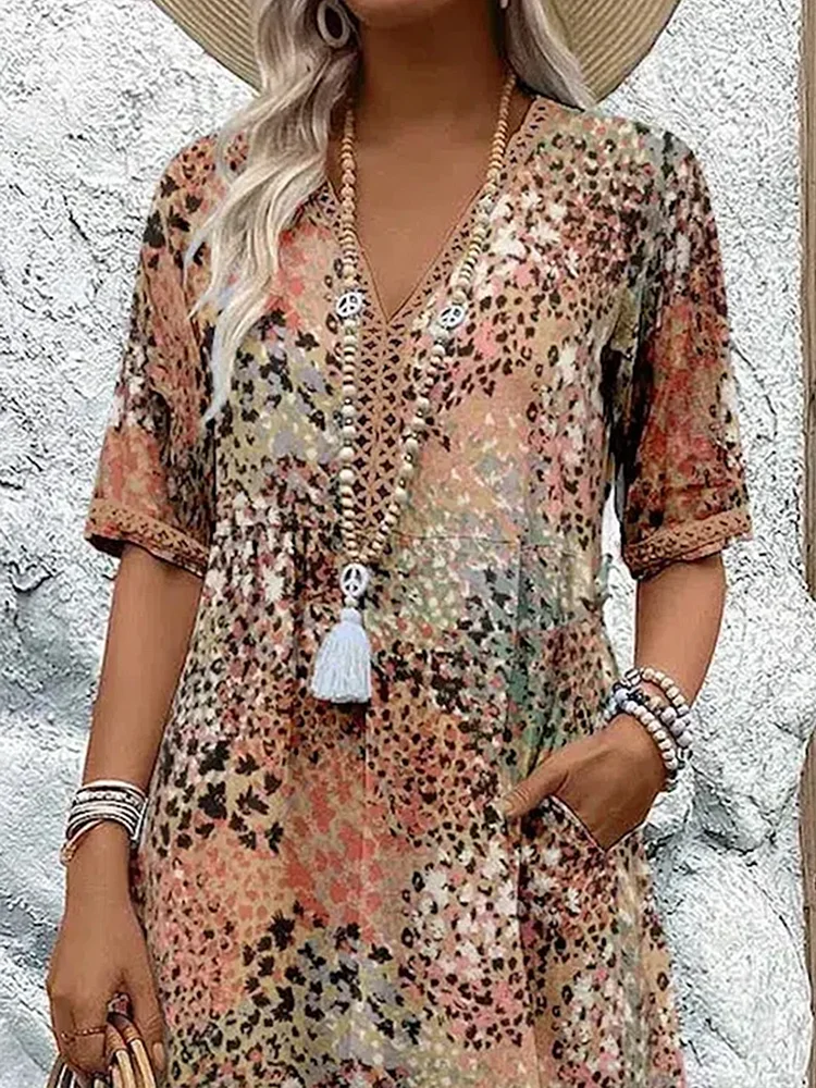 Robe fleurie fluide femme pour l'été, cinq coloris, M au 3XL