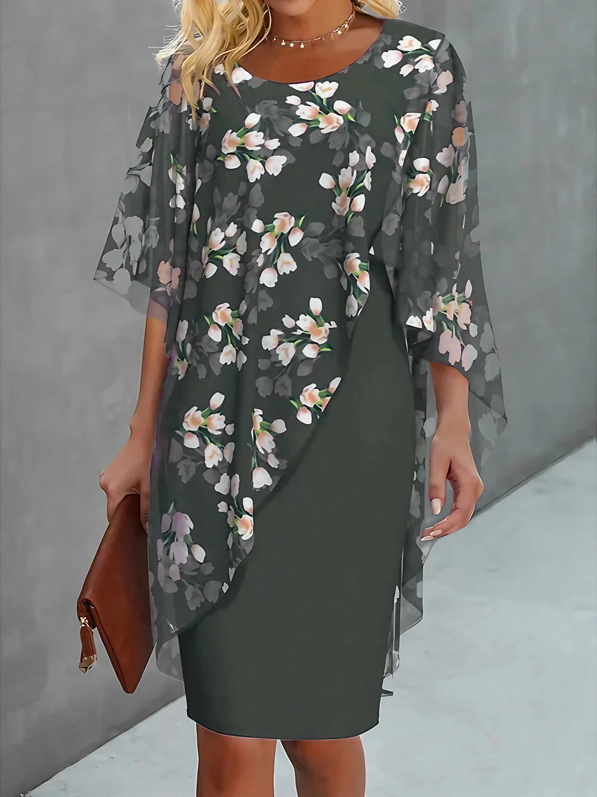 Robe fleurie femme fluide à imprimé floral, du XS au 3XL, vert