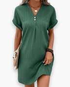 Robe col V femme coupe fluide, cinq coloris, vert