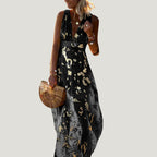 Robe col V à paillettes, coupe fluide, cinq coloris, XS au XL