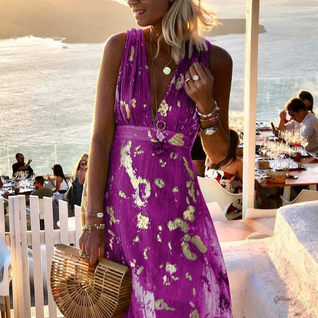 Robe col V à paillettes, coupe fluide, cinq coloris, XS au XL