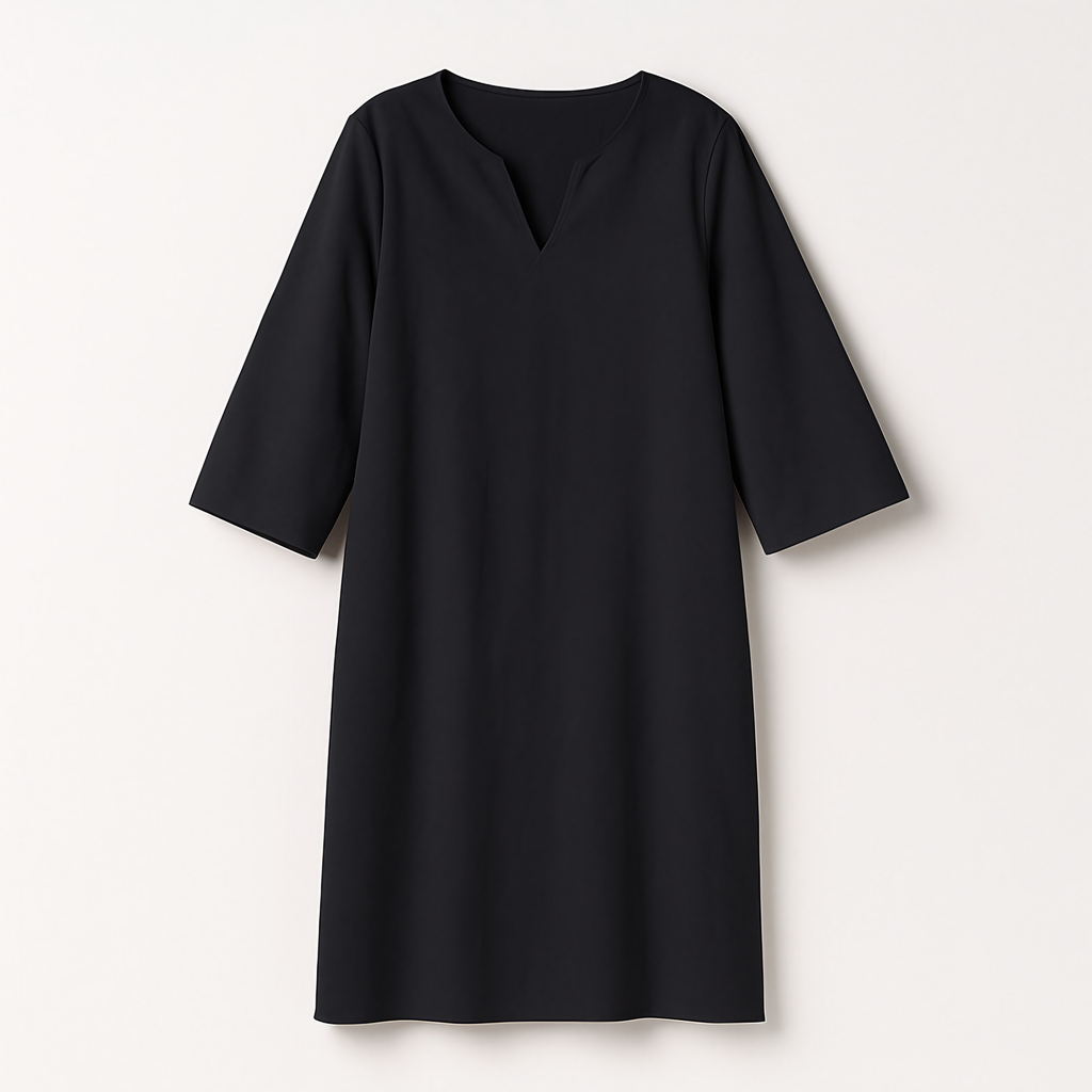 Robe col V femme pour l'automne, neuf coloris, du S au 3XL, noir