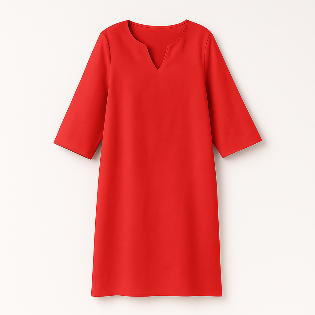 Robe col V femme pour l'automne, neuf coloris, du S au 3XL, rouge